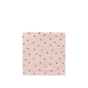 BROSTE COPENHAGEN Amor papirserviet, kvadratisk - lyserd og rd papir (33x33)