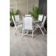 VENTURE DESIGN havest, m. Parma bord ( 140) og 6 Albany stole, m. recliner - hvid alu/gr aintwood