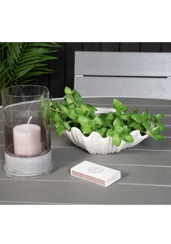 VENTURE DESIGN havest, m. Parma bord ( 140) og 6 Levels stole m. armln - hvid alu/gr aintwood