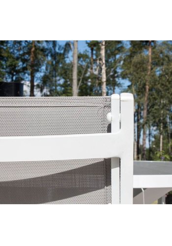 VENTURE DESIGN havest m. Parma bord (140) og 6 Copacabana stole m. armln - gr aintwood/textilene