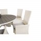 VENTURE DESIGN havest m. Parma bord (140) og 6 Padova stole m recliner - hvid rattan/gr aintwood