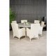 VENTURE DESIGN havest m. Parma bord (140) og 6 Malin stole m. armln - gr aintwood/hvid rattan