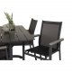 VENTURE DESIGN havest m. Denver bord (120x70) og 4 Parma stole m. armln - sort aintwood/textilene