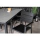 VENTURE DESIGN Levels hagesett med bord med uttrekk og 4 stoler med armlener - gr/svart i tre og sort aluminium