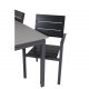 VENTURE DESIGN Levels hagesett med bord med uttrekk og 4 stoler med armlener - gr/svart i tre og sort aluminium