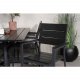 VENTURE DESIGN hagesett m. Denver bord (120x70) og 4 nivstoler med armlener - svart i tre/alu