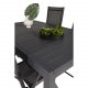 VENTURE DESIGN havest m. Marbella bord m. udtrk og 4 Break recliner stole - sort alu/textilene