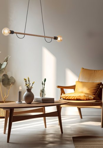 TK Helix loftlampe - valnddefarvet tr