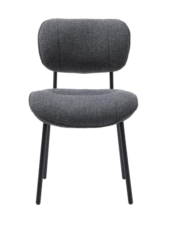 Buffalo Esszimmerstuhl – dunkelgrauer Melange-Stoff und schwarze Beine