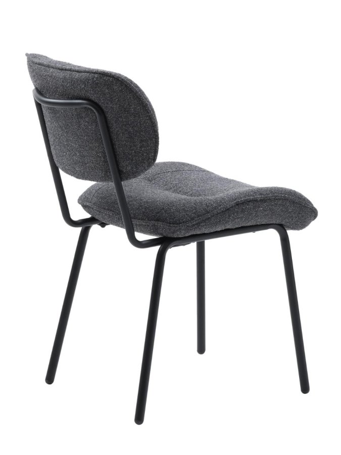 Buffalo Esszimmerstuhl – dunkelgrauer Melange-Stoff und schwarze Beine