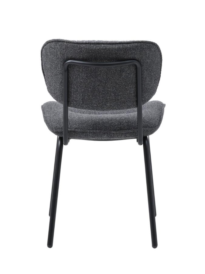Buffalo Esszimmerstuhl – dunkelgrauer Melange-Stoff und schwarze Beine