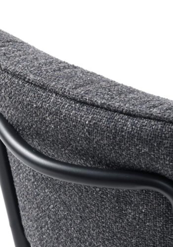 Buffalo Esszimmerstuhl – dunkelgrauer Melange-Stoff und schwarze Beine