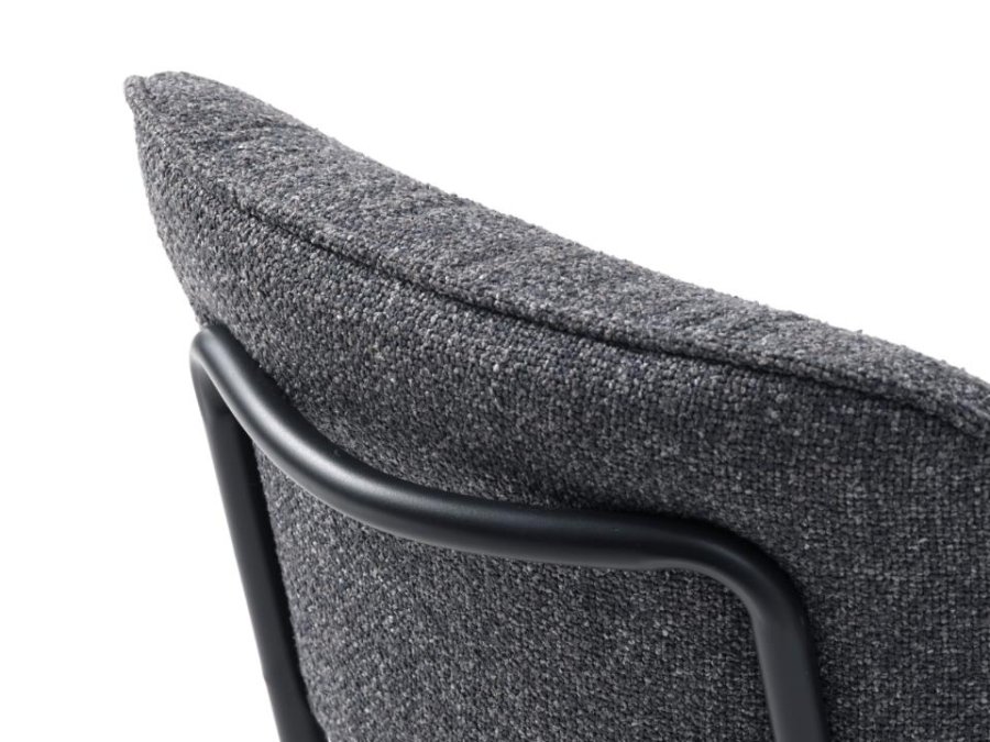 Buffalo Esszimmerstuhl – dunkelgrauer Melange-Stoff und schwarze Beine