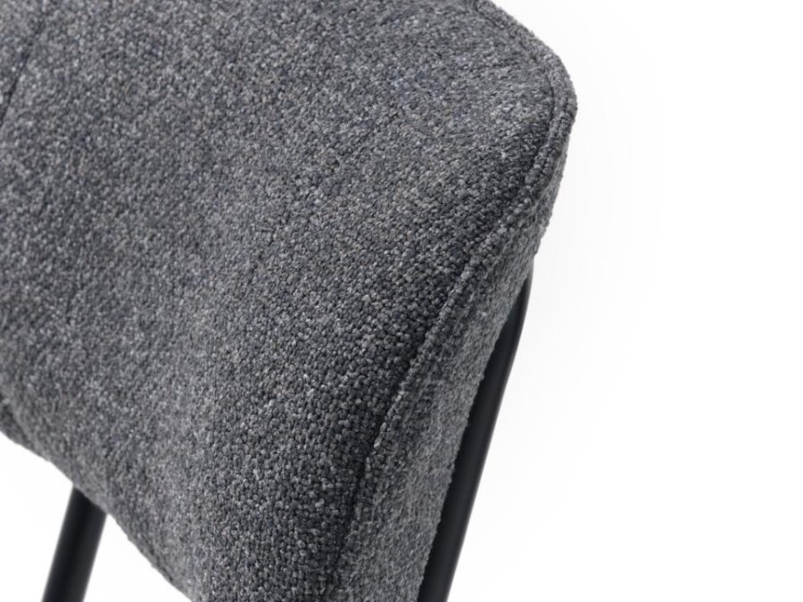Buffalo Esszimmerstuhl – dunkelgrauer Melange-Stoff und schwarze Beine