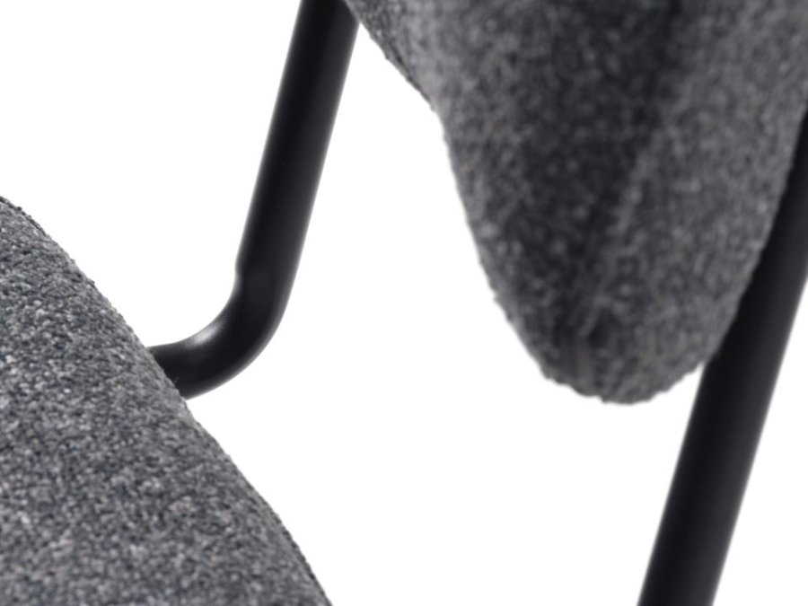 Buffalo Esszimmerstuhl – dunkelgrauer Melange-Stoff und schwarze Beine