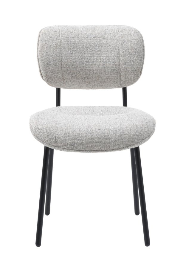 Buffalo spisestuestol - off-white melert stoff og svarte ben