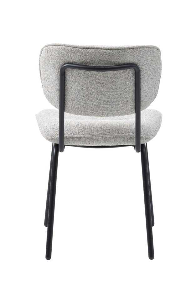 Buffalo spisestuestol - off-white melert stoff og svarte ben