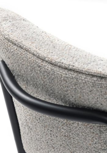 Buffalo spisestuestol - off-white melert stoff og svarte ben