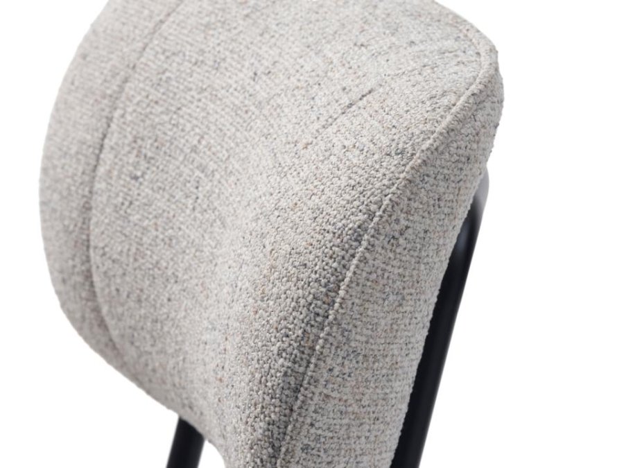 Buffalo spisestuestol - off-white melert stoff og svarte ben