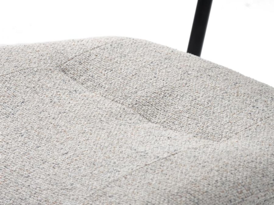 Buffalo spisestuestol - off-white melert stoff og svarte ben