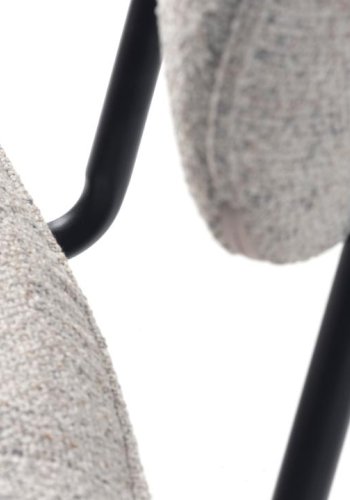 Buffalo spisestuestol - off-white melert stoff og svarte ben