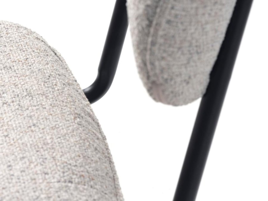 Buffalo spisestuestol - off-white melert stoff og svarte ben