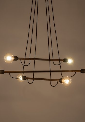 TK Helix loftlampe - valnddefarvet tr