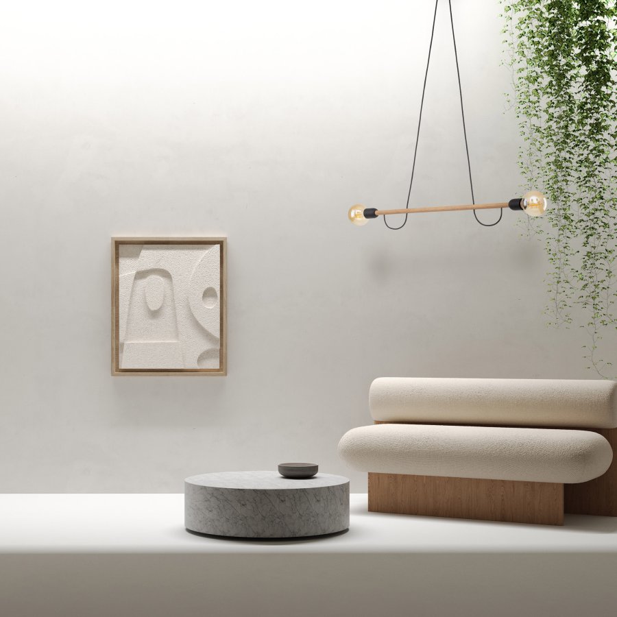 TK Helix taklampe - naturlig tre