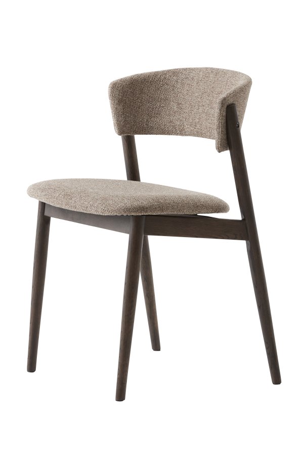 Revere spisestuestol - latte melange stoff og espresso olje