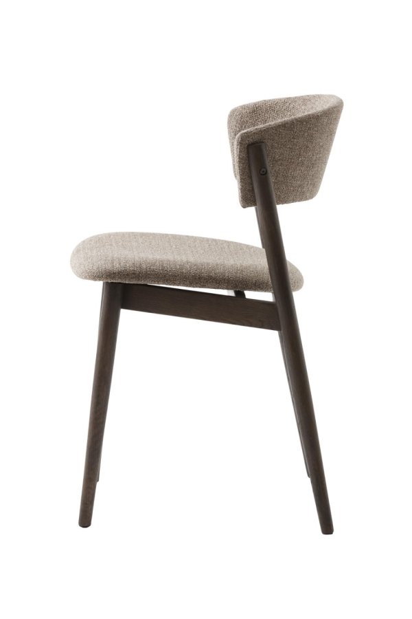 Revere spisestuestol - latte melange stoff og espresso olje