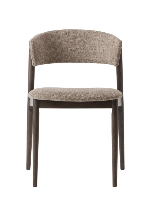 Revere spisestuestol - latte melange stoff og espresso olje