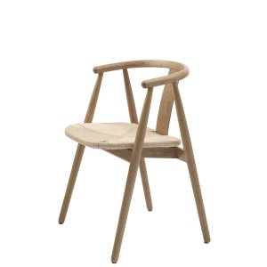 Relatera matbordsstol, m. armstd - naturpapperssnre och naturlig ek