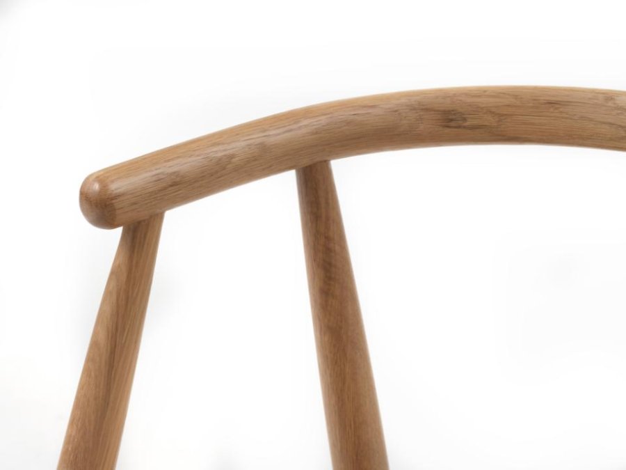 Relate spisebord stol, m. armlener - naturpapirsnor og naturlig eik