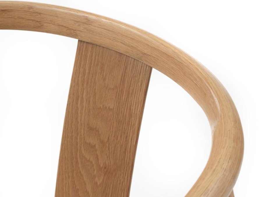 Relate spisebord stol, m. armlener - naturpapirsnor og naturlig eik