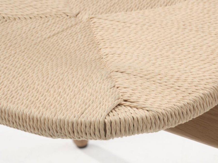 Relate spisebord stol, m. armlener - naturpapirsnor og naturlig eik