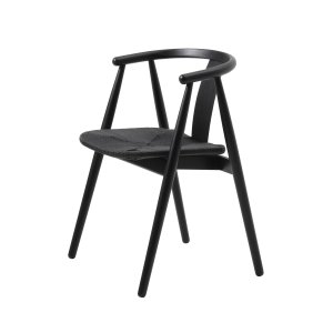 Relatera matbordsstol, m. armstd - svart papperssnre och svart ek