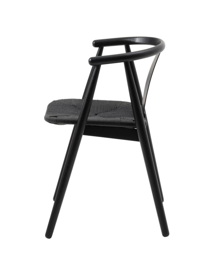 Relate spisebord stol, m. armlen - sort papirsnor og sort eik