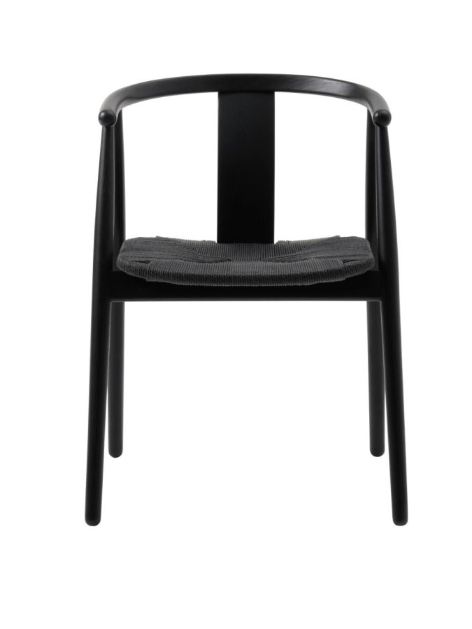 Relate spisebord stol, m. armlen - sort papirsnor og sort eik