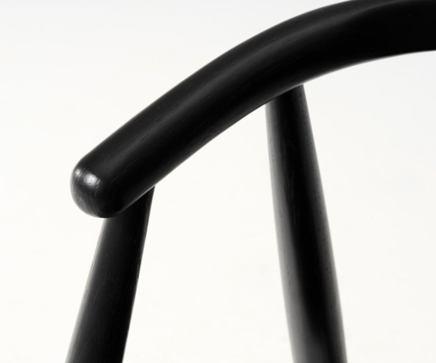 Relate spisebord stol, m. armlen - sort papirsnor og sort eik