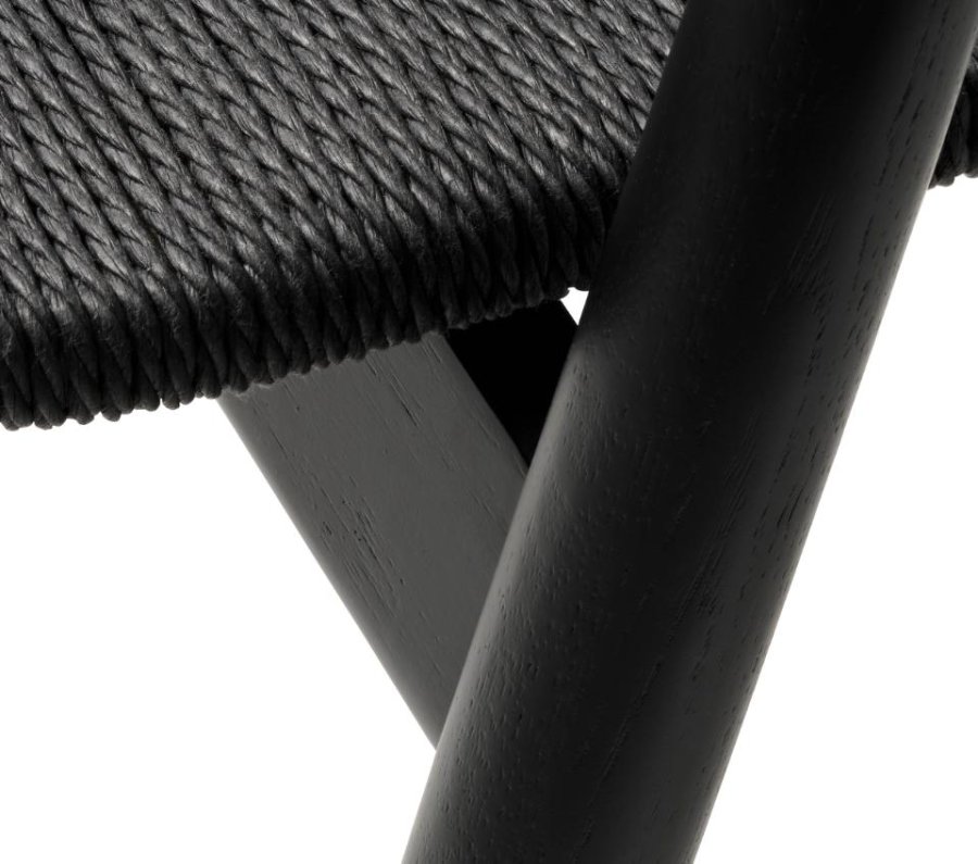 Relate spisebord stol, m. armlen - sort papirsnor og sort eik