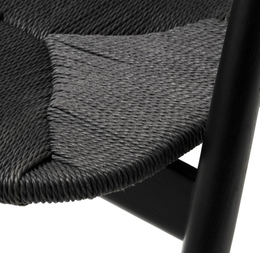 Relate spisebord stol, m. armlen - sort papirsnor og sort eik