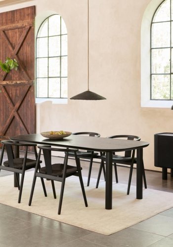 Relate spisebord stol, m. armlen - sort papirsnor og sort eik