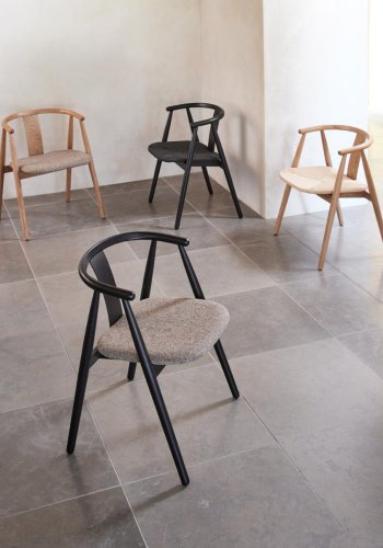 Relate spisebord stol, m. armlen - sort papirsnor og sort eik