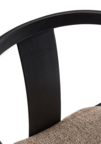 Relate spisebord stol, m. armlen - latte melange stoff og sort eik