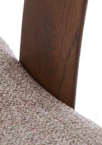 Relate spisebord stol, m. armlen - latte melange stoff og rkt eik