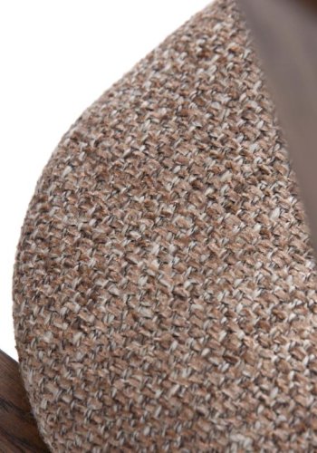 Relate spisebord stol, m. armlen - latte melange stoff og rkt eik