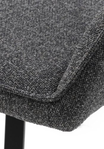 Alma Drehstuhl, mit Armlehnen – dunkelgrau meliert Polyester und schwarze Beine
