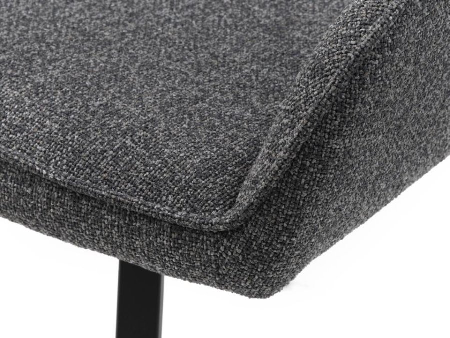 Alma Drehstuhl, mit Armlehnen – dunkelgrau meliert Polyester und schwarze Beine