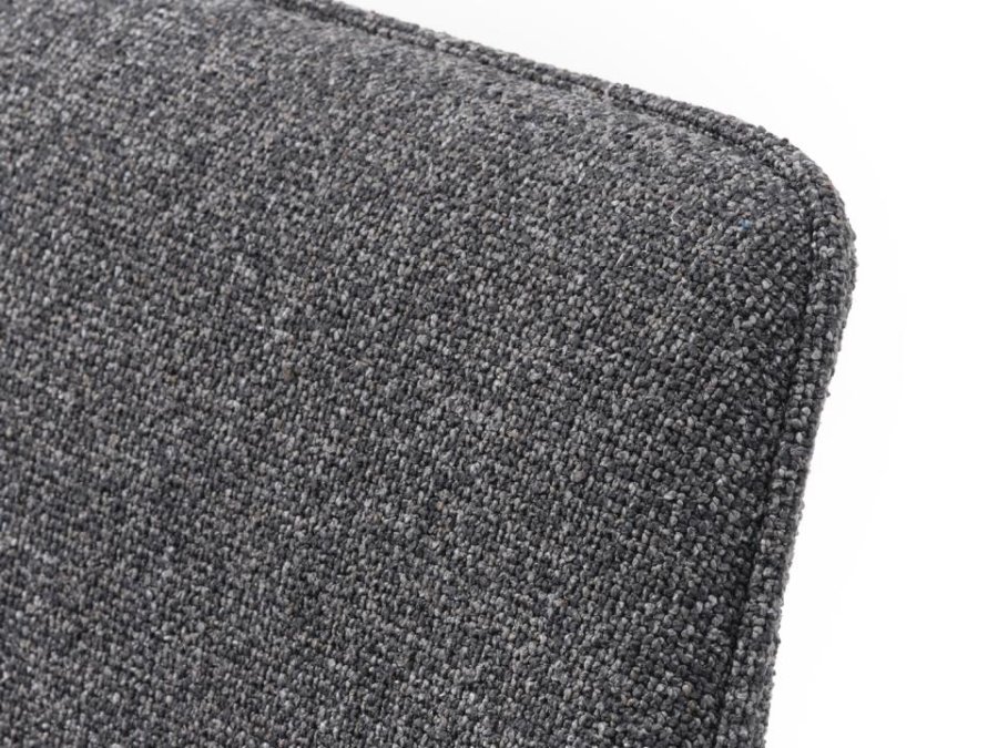 Alma Drehstuhl, mit Armlehnen – dunkelgrau meliert Polyester und schwarze Beine