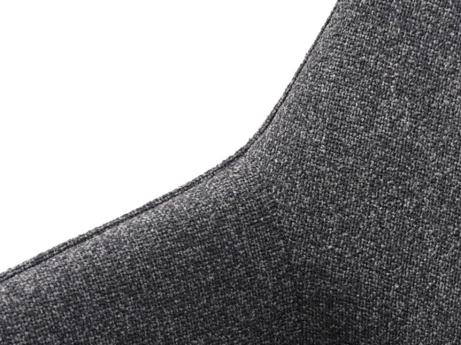 Alma Drehstuhl, mit Armlehnen – dunkelgrau meliert Polyester und schwarze Beine